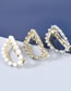 Fashion Gold Color Alloy Inlaid Rhinestones Imitation Pearl Oval Hairpin