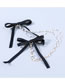 Fashion Bow Alloy Inlaid Pearl Fabric Bow Tie Clip