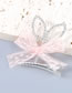 Fashion Pink Alloy Diamond Lace Bow Hairpin