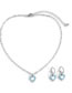 Fashion White K+light Blue Alloy Drop Nectarine Love Earring Necklace Set