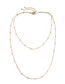 Fashion White K Metallic Geometric Round Bead Chain Necklace