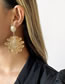 Fashion White K Three-dimensional Embossed Geometric Earrings
