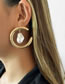 Fashion Gold Color Imitation Pearl C-shaped Earrings