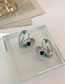 Fashion Silver Alloy Diamond Pearl Love Stud Earrings