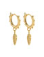 Fashion Gold Alloy Leaf Geometric Earrings