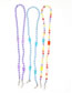Fashion Lavender Purple Plastic Round Bead Beaded Bear Glasses Chain