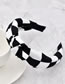 Fashion Large Grid Black And White Checked Knotted Headband