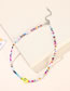 Fashion Lake Blue Rice Beads Beaded Smiley Necklace