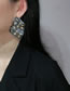Fashion Black Metal Pleated Gold Leaf Geometric Stud Earrings