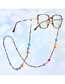 Fashion Black Dice Glasses Chain Colorful Rice Beads Beaded Dice Halter Glasses Chain