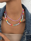 Fashion Color Random Colorful Rice Beads Resin Letter Necklace