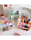 Fashion Light Pink Storage Box (free Sticker) Plastic Cartoon Desktop Pen Holder