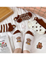 Fashion Coffee Striped Bear Bear Cub Socks