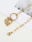 Fashion Steel Color Stainless Steel Key Lock Necklace