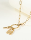 Fashion Steel Color Stainless Steel Key Lock Necklace