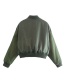 Fashion Armygreen Flying Padded Jacket With Pockets