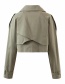 Fashion Armygreen Double-breasted Lapel Jacket