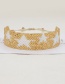 Fashion Gold Color Rice Beads Woven Beaded Five-pointed Star Wide Bracelet