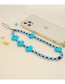 Fashion Blue-2 Acrylic Heart Beaded Mobile Phone Lanyard