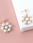 Fashion Gold Color Alloy Geometric Diamond And Pearl Earrings
