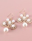 Fashion Gold Color Alloy Geometric Inlaid Pearl Earrings