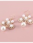 Fashion Gold Color Alloy Geometric Inlaid Pearl Earrings