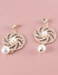 Fashion Gold Color Alloy Diamond Pearl Windmill Earrings