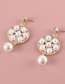 Fashion Gold Color Alloy Diamond And Pearl Geometric Earrings