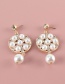 Fashion Gold Color Alloy Diamond And Pearl Geometric Earrings
