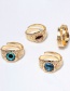 Fashion Brown Gold-plated Copper Dripping Eye Ring