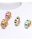 Fashion Blue Gold-plated Copper Dripping Eye Ring