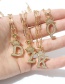 Fashion A 26 Letters Necklace With Copper Inlaid Zirconium Crown