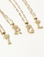 Fashion K 26 Letters Necklace With Copper Inlaid Zirconium Crown