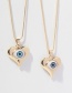 Fashion Blue Alloy Love Eye Necklace