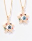 Fashion Green Gold-plated Copper And Diamonds Five-pointed Star Eye Necklace