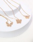 Fashion 2# Alloy Diamond Butterfly Necklace