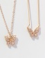 Fashion 2# Alloy Diamond Butterfly Necklace