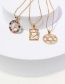 Fashion 1# Alloy Diamond Heart Pentagram Circle Necklace