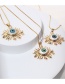 Fashion Green Micro Diamond Eye Necklace