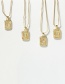 Fashion A Metal Square 26 Letters Necklace