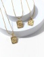 Fashion B Metal Square 26 Letters Necklace