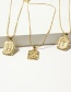 Fashion B Metal Square 26 Letters Necklace
