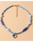 Fashion Blue Dripping Love Tai Chi Beaded Necklace