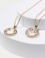 Fashion 1# Alloy Inlaid Zirconium Hollow Smiley Face Necklace