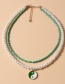 Fashion Green Alloy Dripping Oil Tai Chi Beaded Necklace