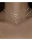 Fashion F Silver Alloy 26 Letters Necklace With Diamonds