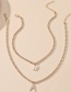 Fashion M Gold Color Alloy 26 Letters Necklace With Diamonds