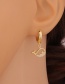 Fashion E43-b Metal Geometric Whale Crab Palm Moon Cross Earrings