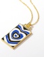 Fashion Gold Color Geometric Drop Nectarine Heart Square Necklace