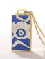 Fashion Blue Copper Dripping Eyes Rectangular Necklace